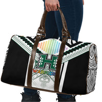 Hawaii Warriors Football Travel Bag Rainbow Kakau Pattern White