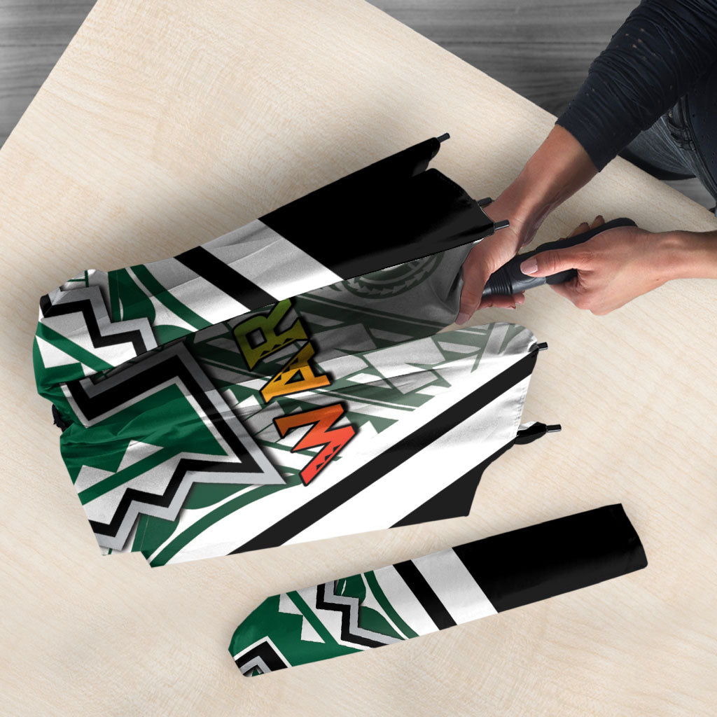 Hawaii Warriors Football Umbrella Rainbow Kakau Pattern White
