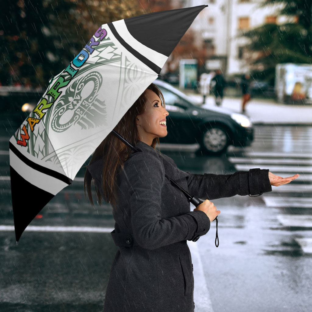 Hawaii Warriors Football Umbrella Rainbow Kakau Pattern White