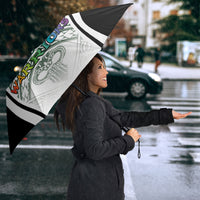 Hawaii Warriors Football Umbrella Rainbow Kakau Pattern White