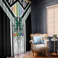 Hawaii Warriors Football Window Curtain Rainbow Kakau Pattern White