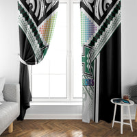 Hawaii Warriors Football Window Curtain Rainbow Kakau Pattern White