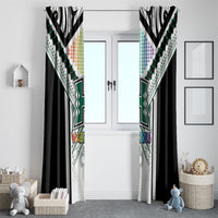 Hawaii Warriors Football Window Curtain Rainbow Kakau Pattern White