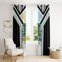 Hawaii Warriors Football Window Curtain Rainbow Kakau Pattern White