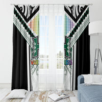 Hawaii Warriors Football Window Curtain Rainbow Kakau Pattern White