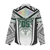 Custom Hawaii Warriors Football Women Casual Shirt Rainbow Kakau Pattern White LT05 - Polynesian Pride