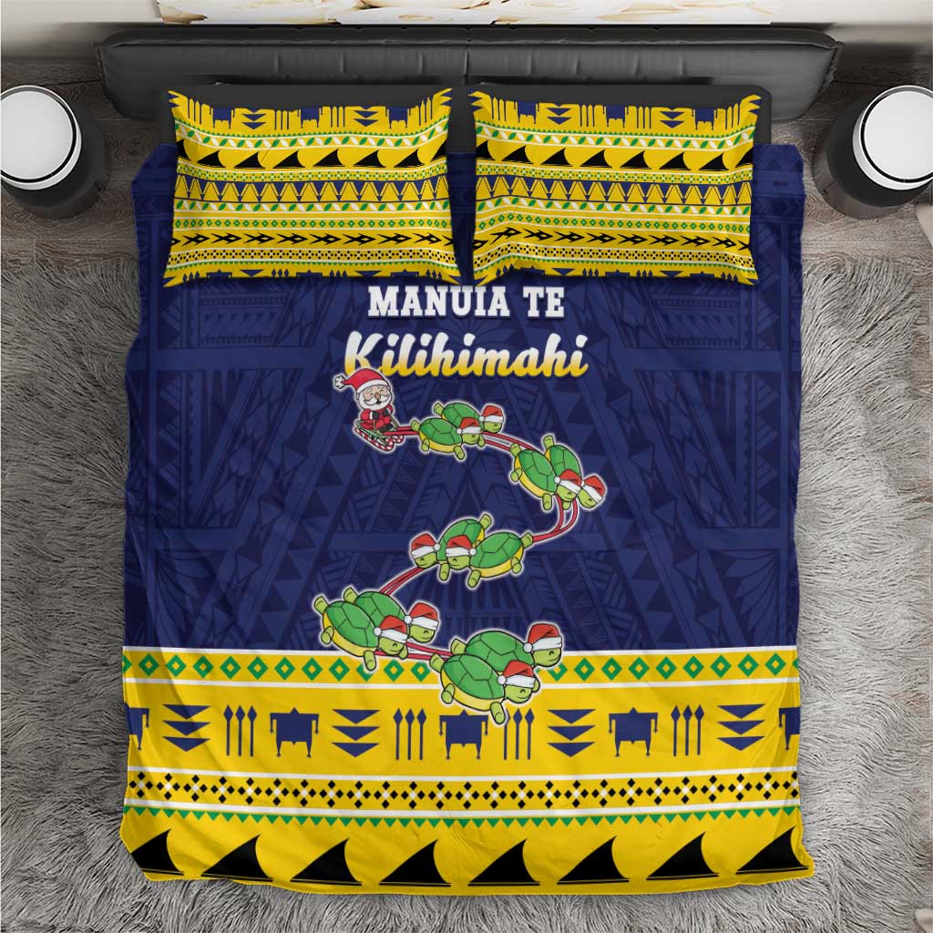 Tokelau Christmas Bedding Set Tokelauan Turtle Santa Sleigh LT05 Yellow - Polynesian Pride