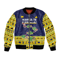 Tokelau Christmas Bomber Jacket Tokelauan Turtle Santa Sleigh LT05 Unisex Yellow - Polynesian Pride