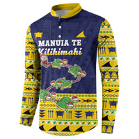 Tokelau Christmas Button Sweatshirt Tokelauan Turtle Santa Sleigh LT05 - Polynesian Pride