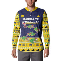 Tokelau Christmas Button Sweatshirt Tokelauan Turtle Santa Sleigh LT05 - Polynesian Pride
