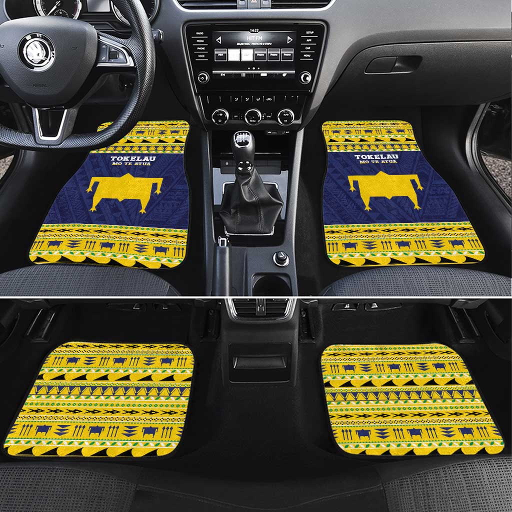 Tokelau Christmas Car Mats Tokelauan Turtle Santa Sleigh LT05 Set 4pcs Yellow - Polynesian Pride