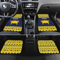 Tokelau Christmas Car Mats Tokelauan Turtle Santa Sleigh LT05 Set 4pcs Yellow - Polynesian Pride