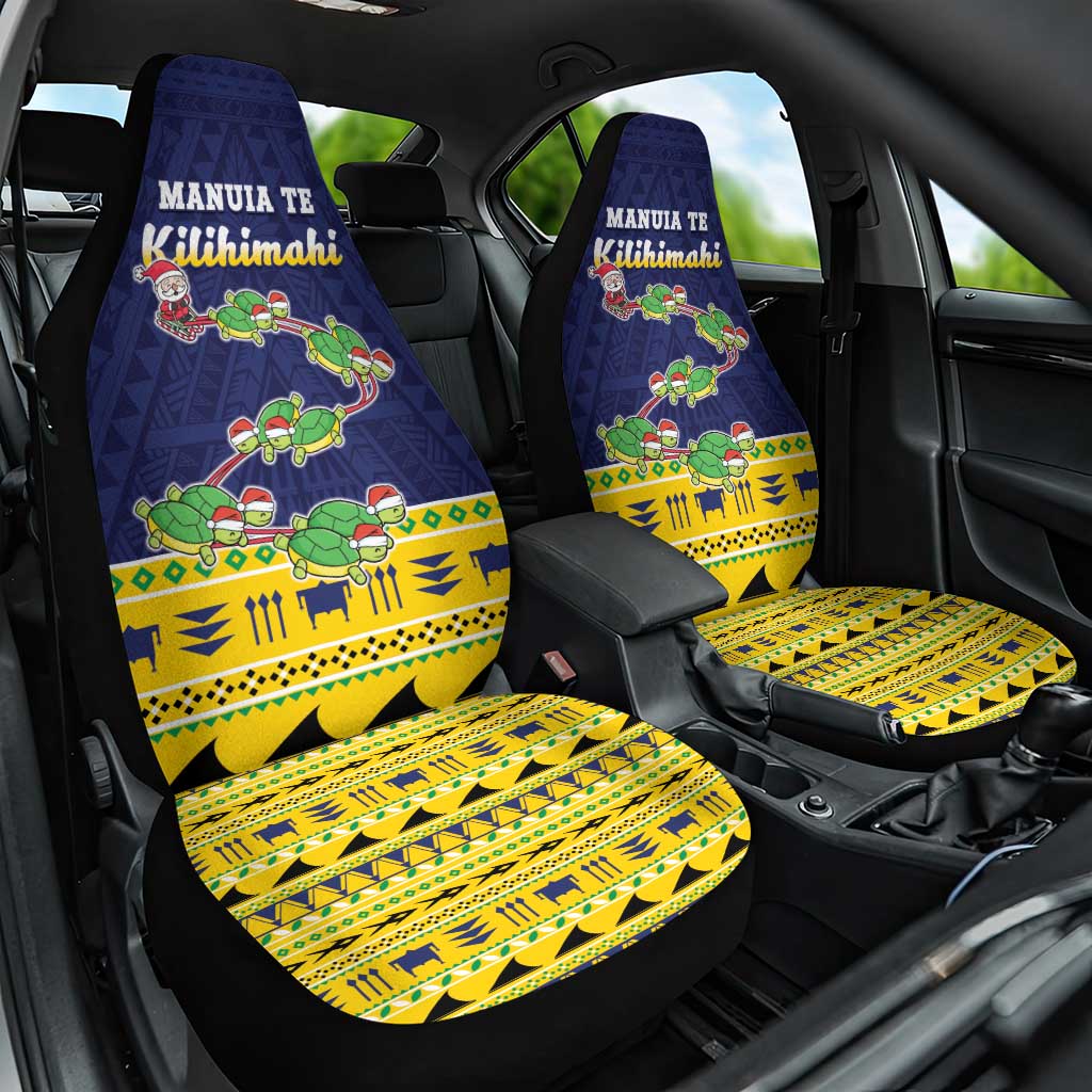 Tokelau Christmas Car Seat Cover Tokelauan Turtle Santa Sleigh