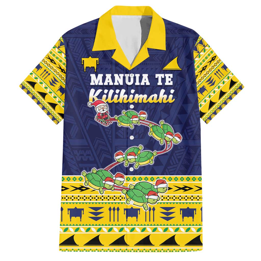 Tokelau Christmas Hawaiian Shirt Tokelauan Turtle Santa Sleigh LT05 Yellow - Polynesian Pride