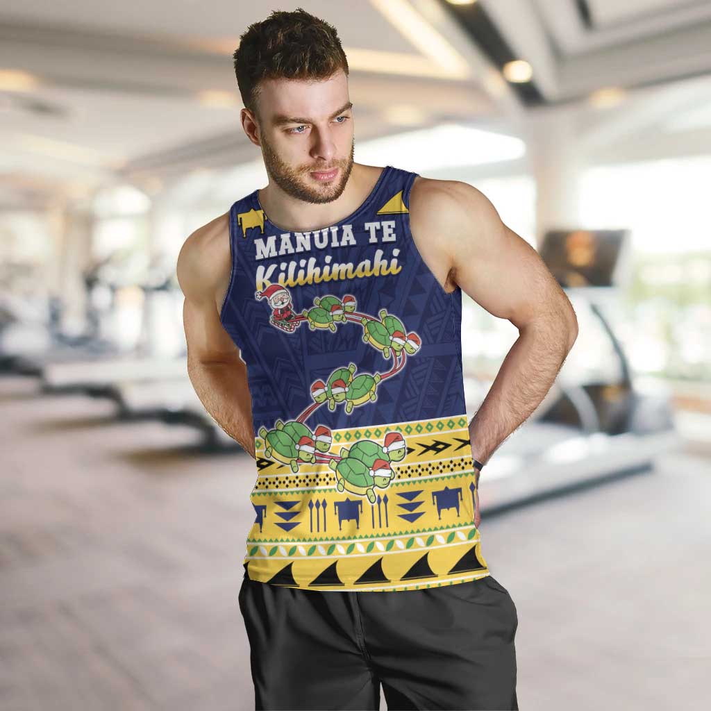 Tokelau Christmas Men Tank Top Tokelauan Turtle Santa Sleigh LT05 Yellow - Polynesian Pride