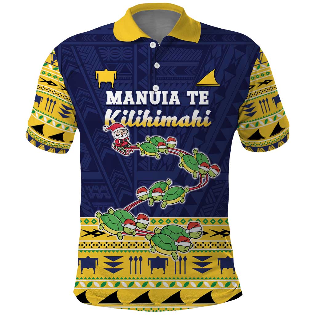 Tokelau Christmas Polo Shirt Tokelauan Turtle Santa Sleigh LT05 Yellow - Polynesian Pride