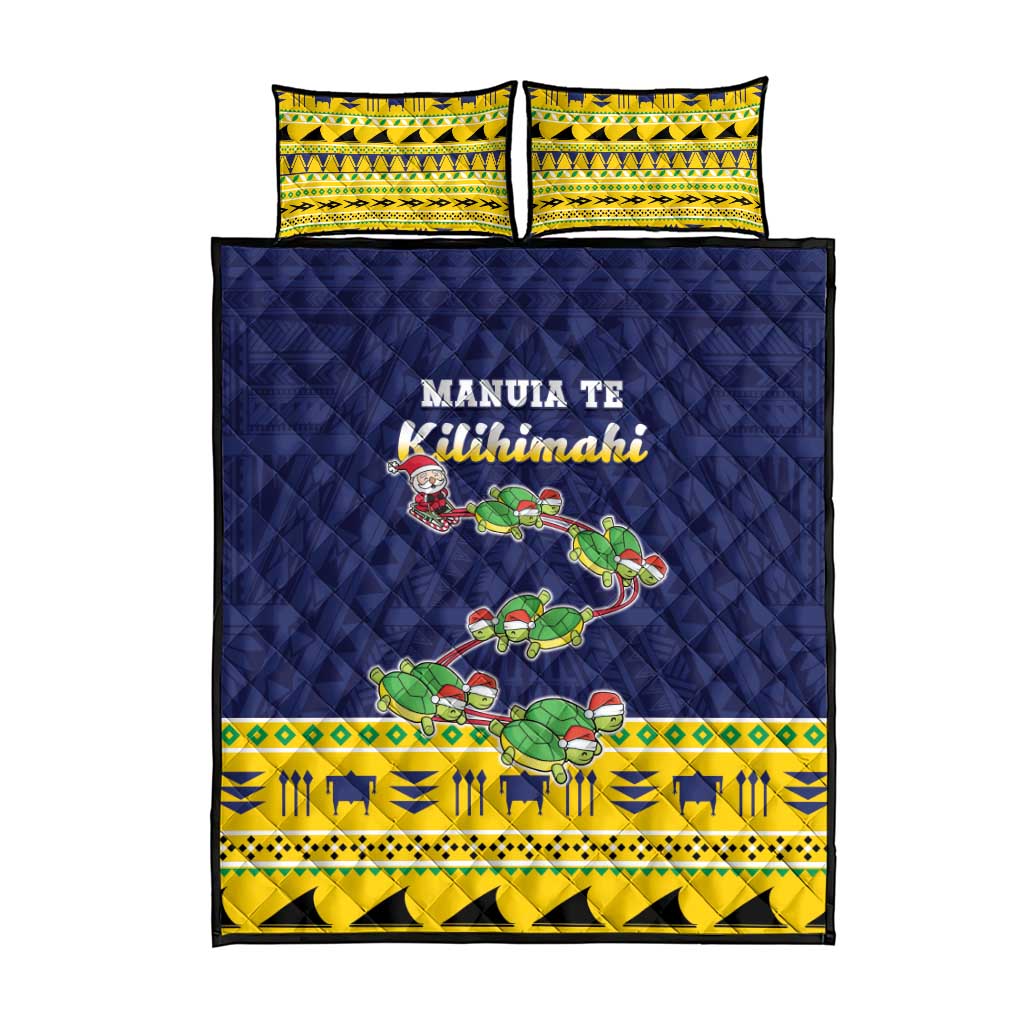 Tokelau Christmas Quilt Bed Set Tokelauan Turtle Santa Sleigh LT05 - Polynesian Pride