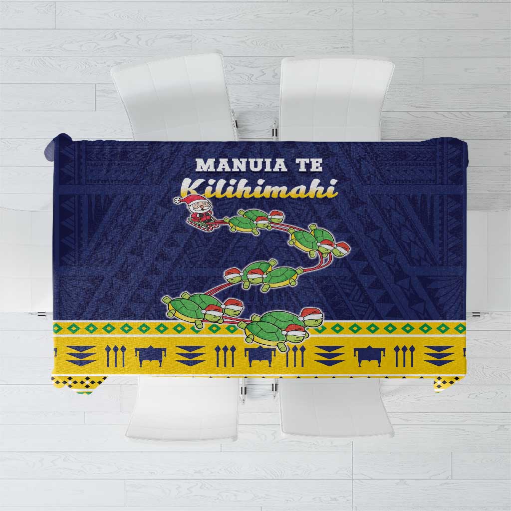 Tokelau Christmas Tablecloth Tokelauan Turtle Santa Sleigh