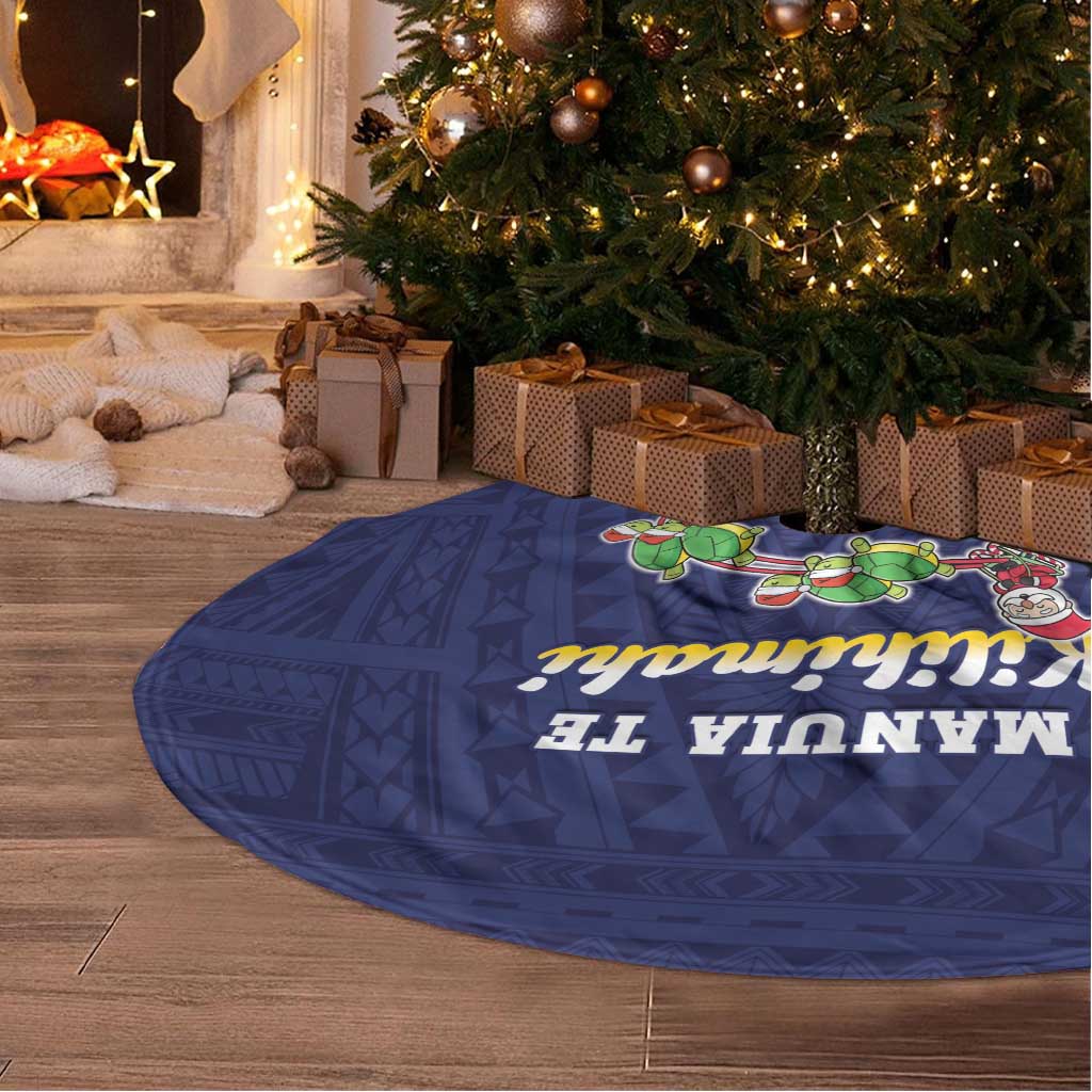 Tokelau Christmas Tree Skirt Tokelauan Turtle Santa Sleigh LT05 - Polynesian Pride