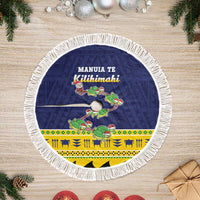 Tokelau Christmas Tree Skirt Tokelauan Turtle Santa Sleigh LT05 Fringed Yellow - Polynesian Pride