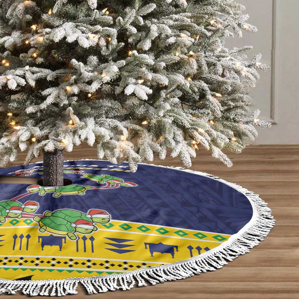 Tokelau Christmas Tree Skirt Tokelauan Turtle Santa Sleigh LT05 - Polynesian Pride
