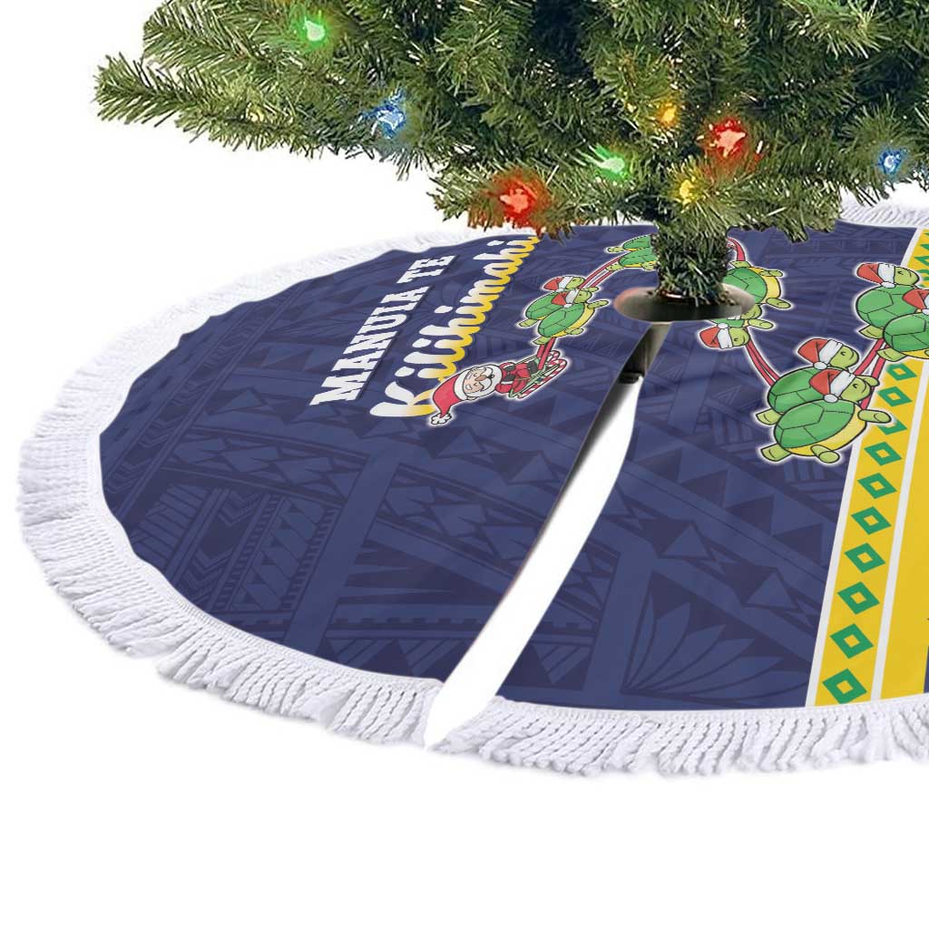Tokelau Christmas Tree Skirt Tokelauan Turtle Santa Sleigh LT05 - Polynesian Pride