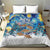 New Zealand Christmas Bedding Set Kiwis Santa Sleigh Starry Night Style