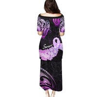 Pancreatic Cancer Awareness Puletasi Keep Calm And Fight On Polynesian Pattern LT05 - Polynesian Pride