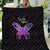 Pancreatic Cancer Awareness Quilt Keep Calm And Fight On Polynesian Pattern LT05 Purple - Polynesian Pride