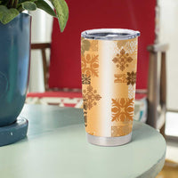 Hawaiian Quilt Tumbler Cup Vintage Pattern Brown LT05 - Polynesian Pride