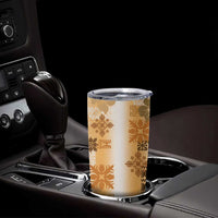 Hawaiian Quilt Tumbler Cup Vintage Pattern Brown LT05 - Polynesian Pride