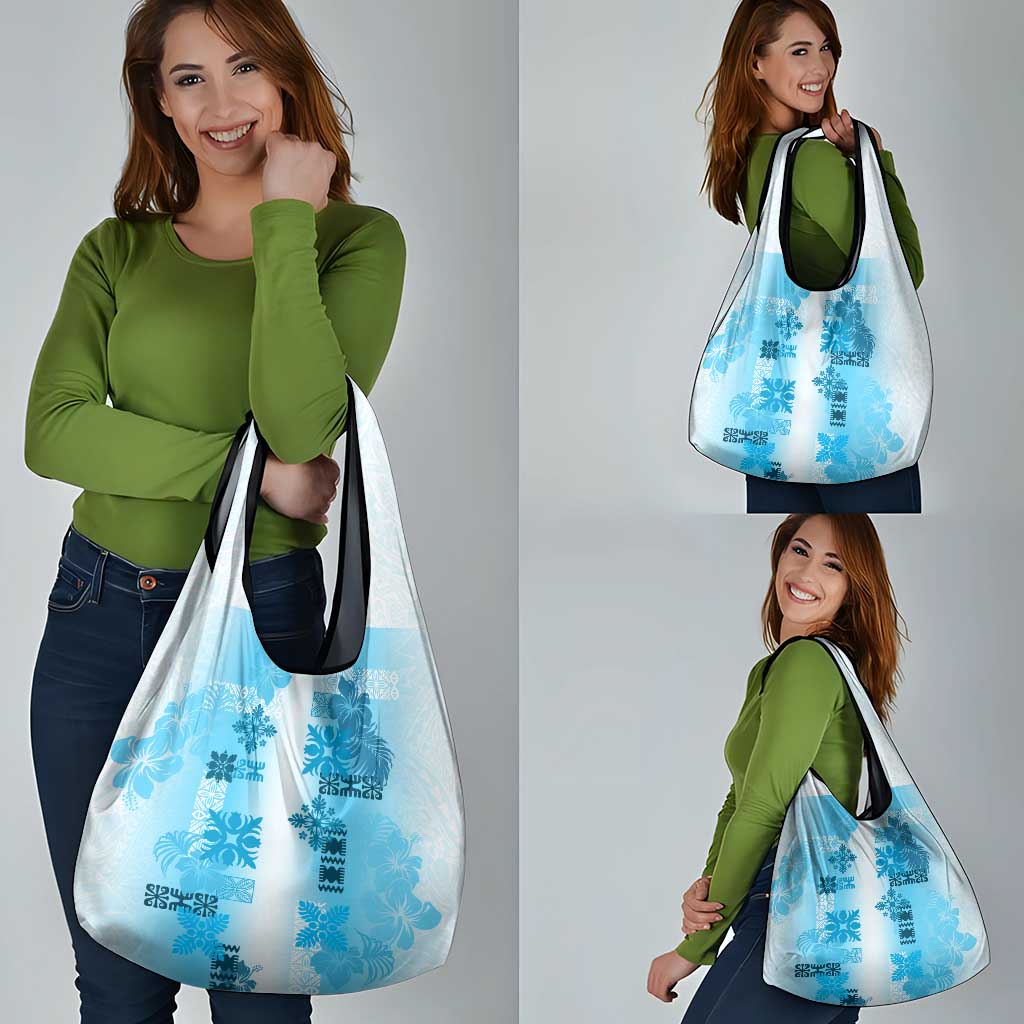Hawaiian Quilt Grocery Bag Vintage Pattern Blue LT05 - Polynesian Pride