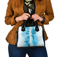 Hawaiian Quilt Shoulder Handbag Vintage Pattern Blue LT05 - Polynesian Pride