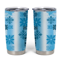 Hawaiian Quilt Tumbler Cup Vintage Pattern Blue LT05 Blue - Polynesian Pride