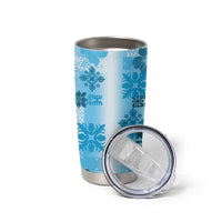 Hawaiian Quilt Tumbler Cup Vintage Pattern Blue LT05 - Polynesian Pride