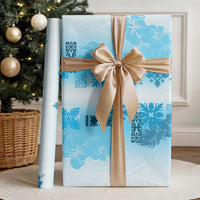 Hawaiian Quilt Wrapping Paper Vintage Pattern Blue LT05 - Polynesian Pride