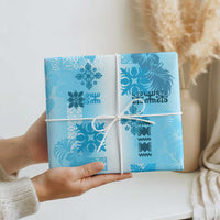 Hawaiian Quilt Wrapping Paper Vintage Pattern Blue LT05 - Polynesian Pride