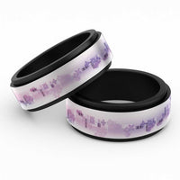 Hawaiian Quilt Spinner Ring Vintage Pattern Galaxy LT05 Black Galaxy - Polynesian Pride