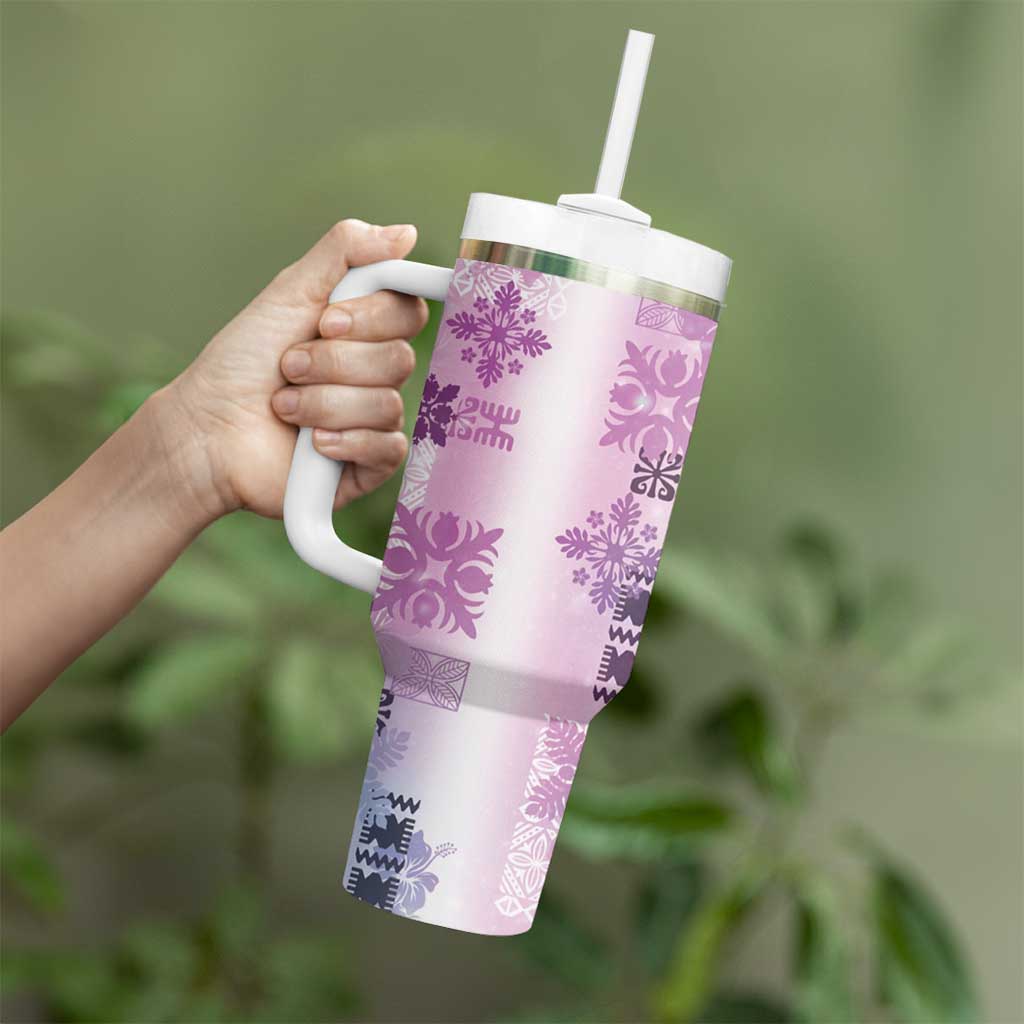 Hawaiian Quilt Tumbler With Handle Vintage Pattern Galaxy LT05 - Polynesian Pride
