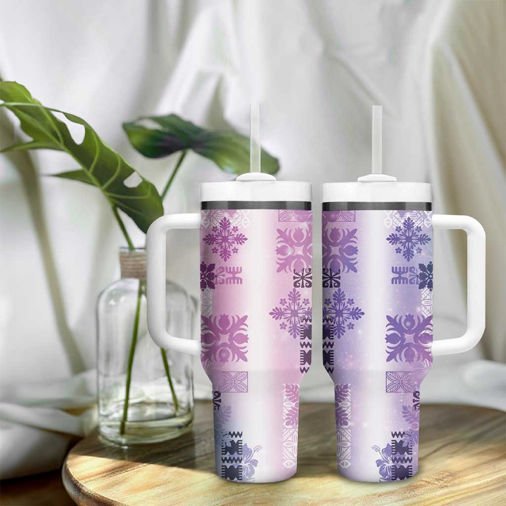 Hawaiian Quilt Tumbler With Handle Vintage Pattern Galaxy LT05 - Polynesian Pride