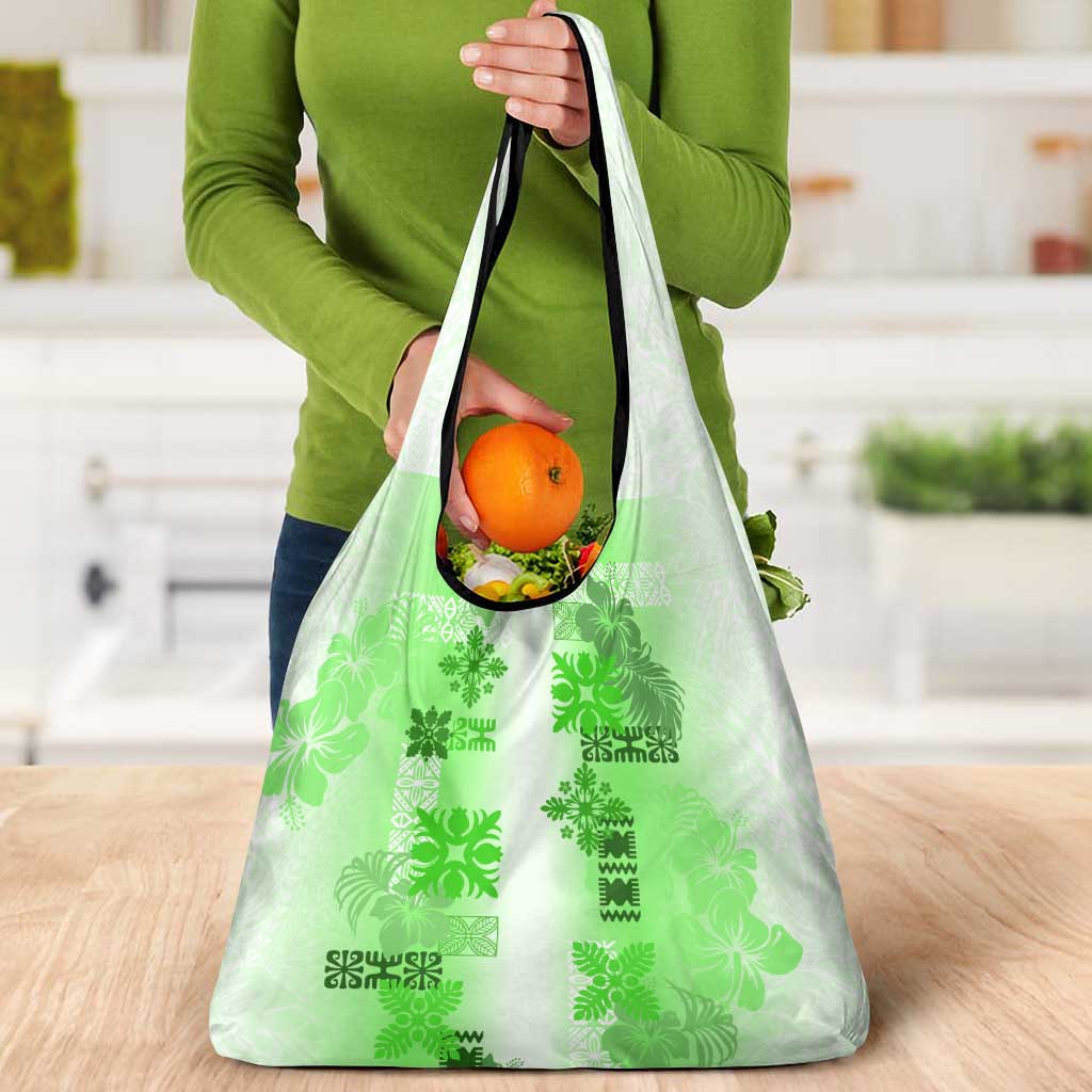 Hawaiian Quilt Grocery Bag Vintage Pattern Green LT05 - Polynesian Pride