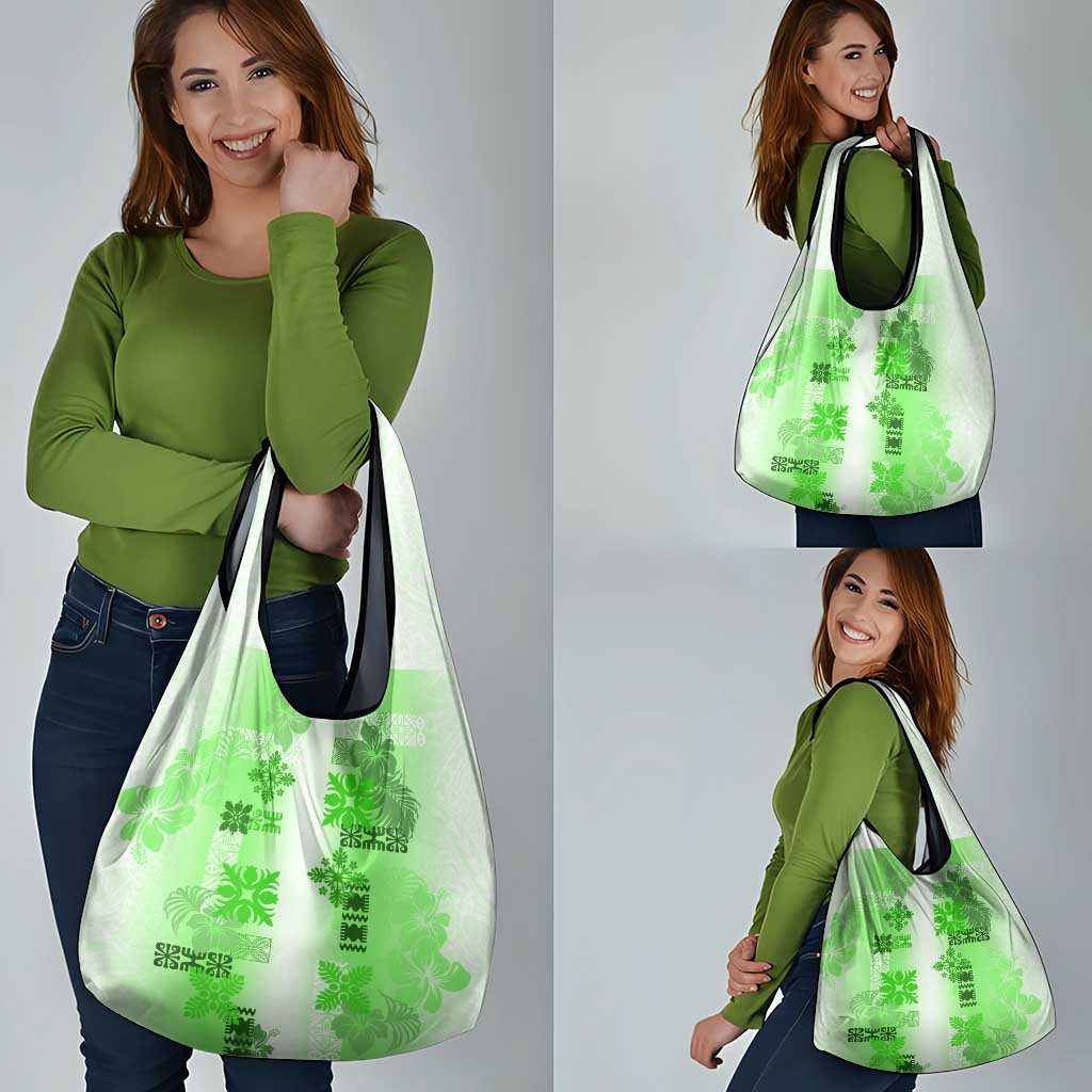 Hawaiian Quilt Grocery Bag Vintage Pattern Green LT05 - Polynesian Pride