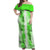 Hawaiian Quilt Off Shoulder Maxi Dress Vintage Pattern Green LT05 Women Green - Polynesian Pride