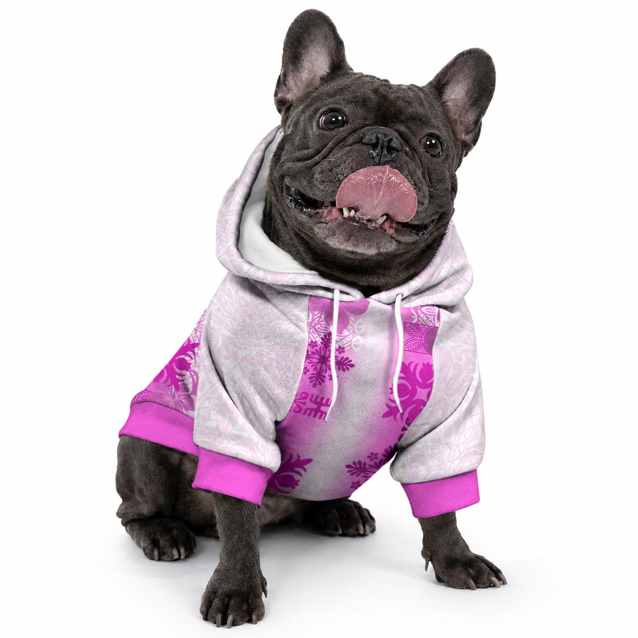 Hawaiian Quilt Pet Hoodie Vintage Pattern Pink LT05 - Polynesian Pride