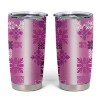 Hawaiian Quilt Tumbler Cup Vintage Pattern Pink LT05 Pink - Polynesian Pride