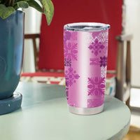 Hawaiian Quilt Tumbler Cup Vintage Pattern Pink LT05 - Polynesian Pride