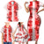 Hawaiian Quilt Family Matching Short Sleeve Bodycon Dress and Hawaiian Shirt Vintage Pattern Red LT05 - Polynesian Pride