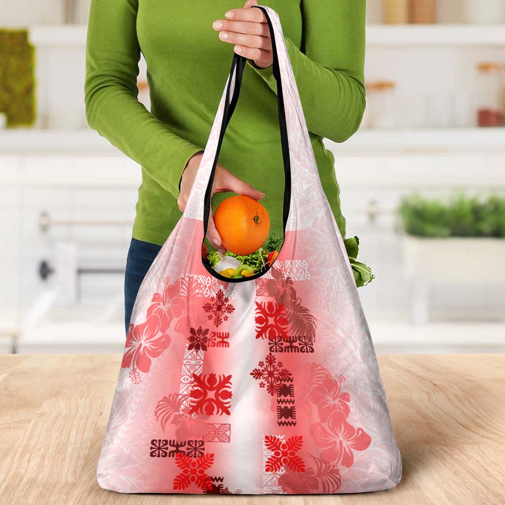 Hawaiian Quilt Grocery Bag Vintage Pattern Red LT05 - Polynesian Pride