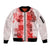 Hawaiian Quilt Sleeve Zip Bomber Jacket Vintage Pattern Red LT05 Unisex Red - Polynesian Pride