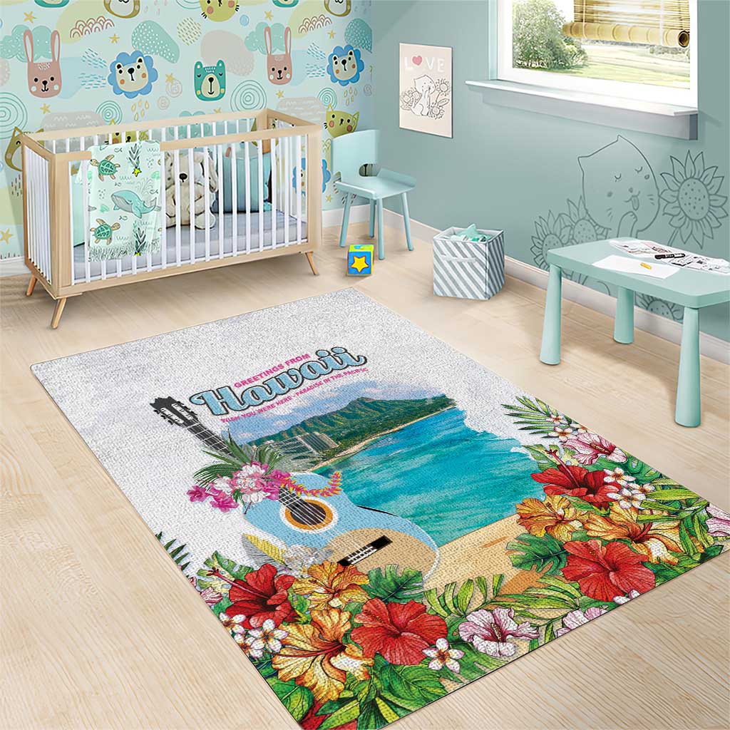 Aloha Hawaii Waikiki Beach Landscape Area Rug LT05 - Polynesian Pride